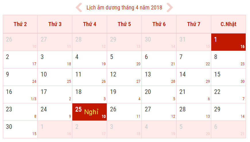 Lịch nghỉ dịp giỗ Tổ Hùng Vương, 30/4 và 1/5 năm 2018 mấy ngày? - Ảnh 1