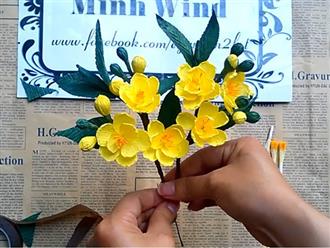 Cách làm hoa mai bằng giấy đẹp rạng ngời đón Tết đang về