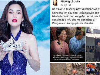 Hoa hậu Phương Lê gây phẫn nộ vì lời hứa bảo trợ cho bé trai rơi xuống trụ bê tông với 1 điều kiện