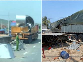Khánh Hòa: Né ống thép rơi xuống đường, xe tải lao vào quán cà phê làm ít nhất 5 người đi cấp cứu