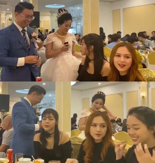 'Vợ streamer giàu nhất Việt Nam' đi ăn cưới toàn mặc đồ đen nhưng visual thì cứ sáng chói cả khung hình - Ảnh 8